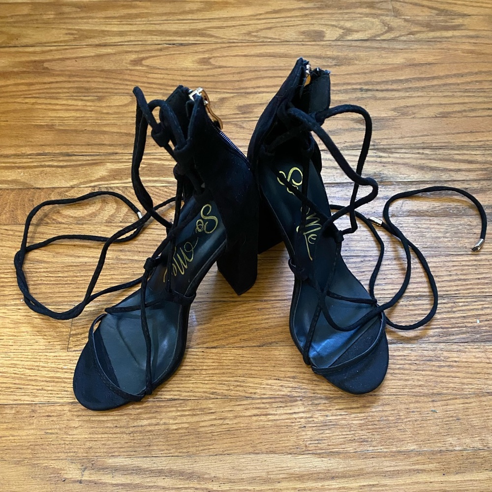 So Me Lace Up High Heels